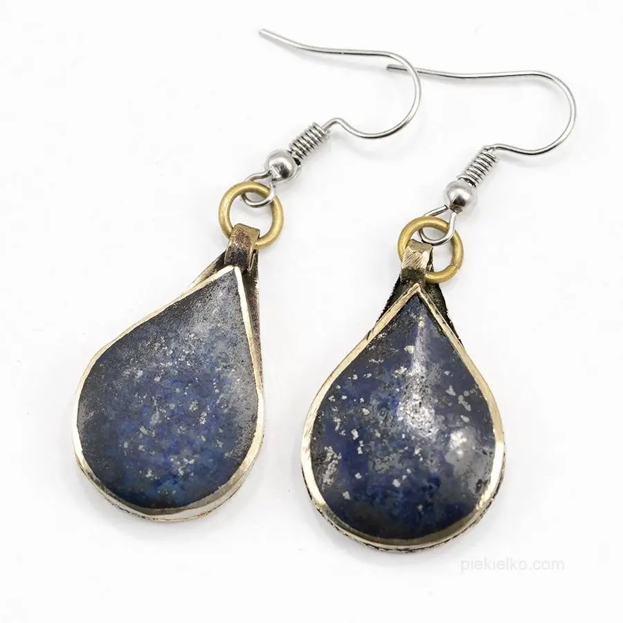 Teardrop earrings with lapis lazuli