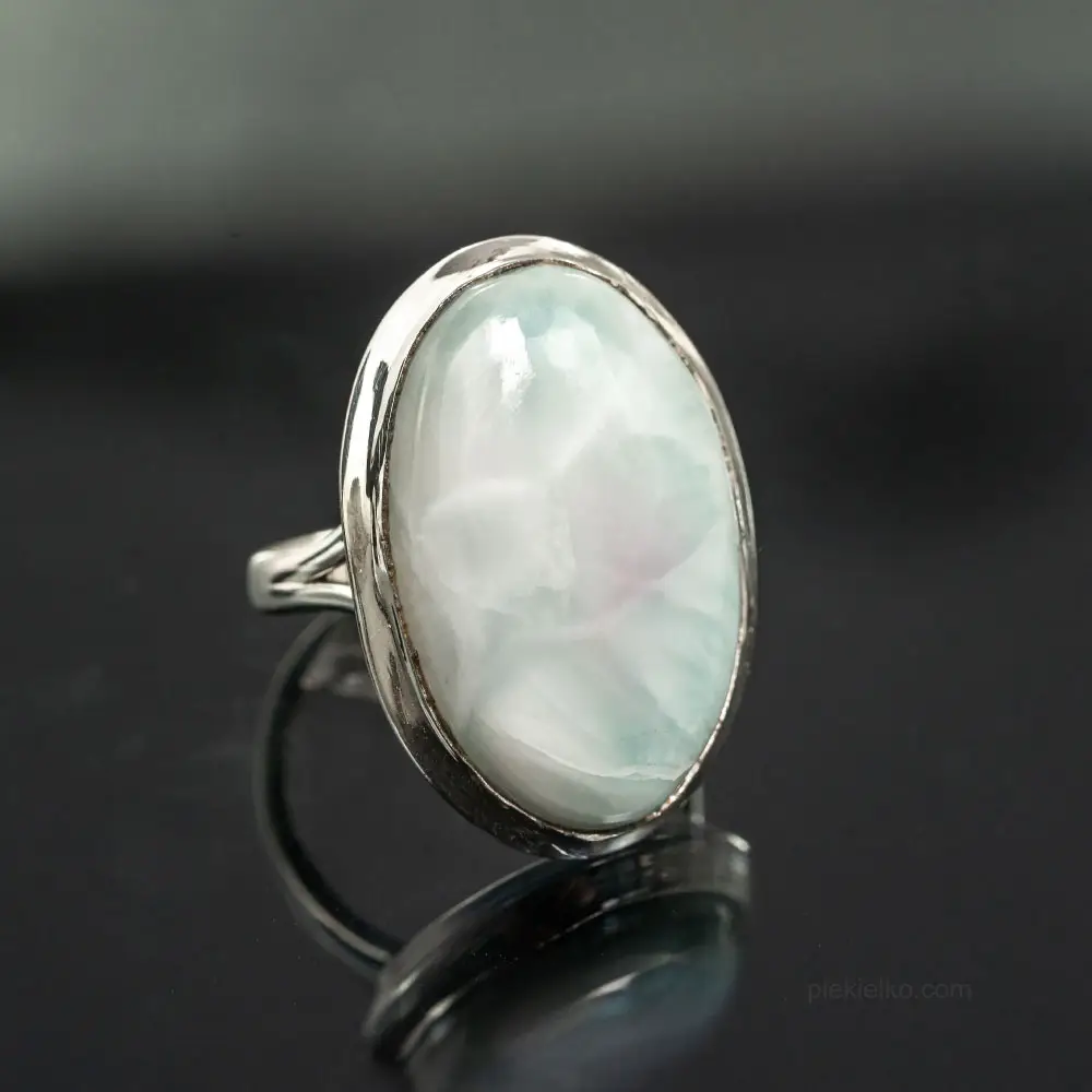 Silver larimar ring from the Dominican Republic