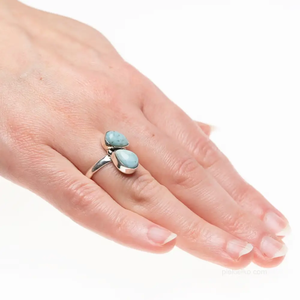 Caribbean larimar ring