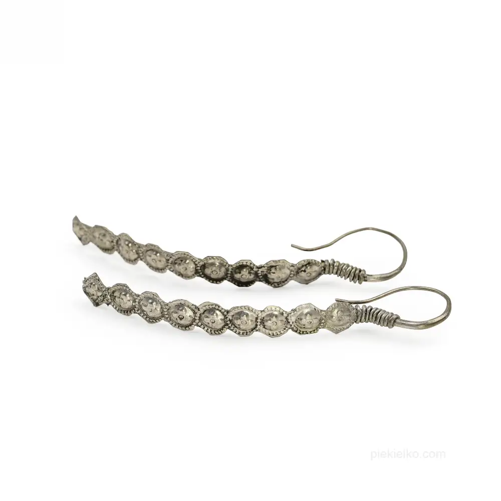 Long silver tribal earrings
