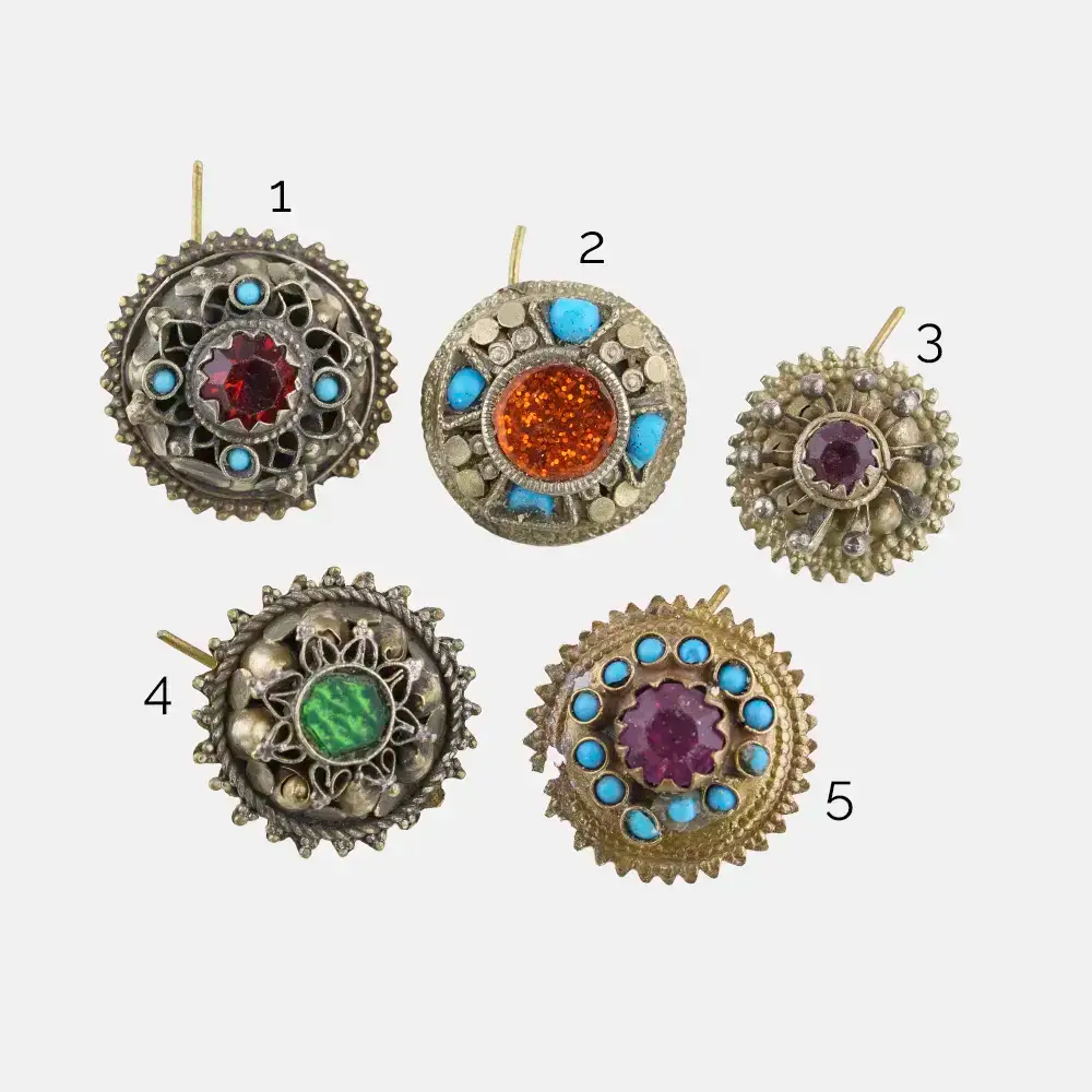Vintage Kuchi Septum – Colored Glass Inlays