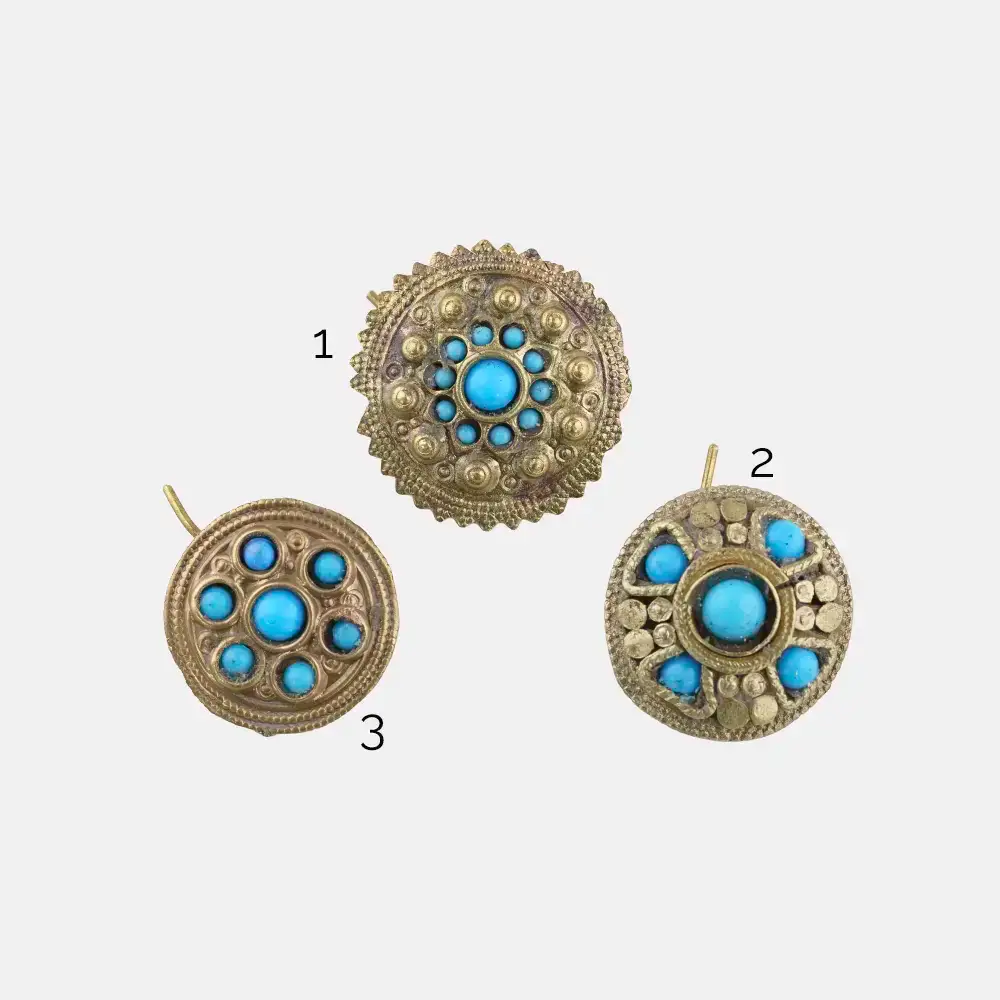 Pashtun Septum Earrings – Brass, Blue Beads