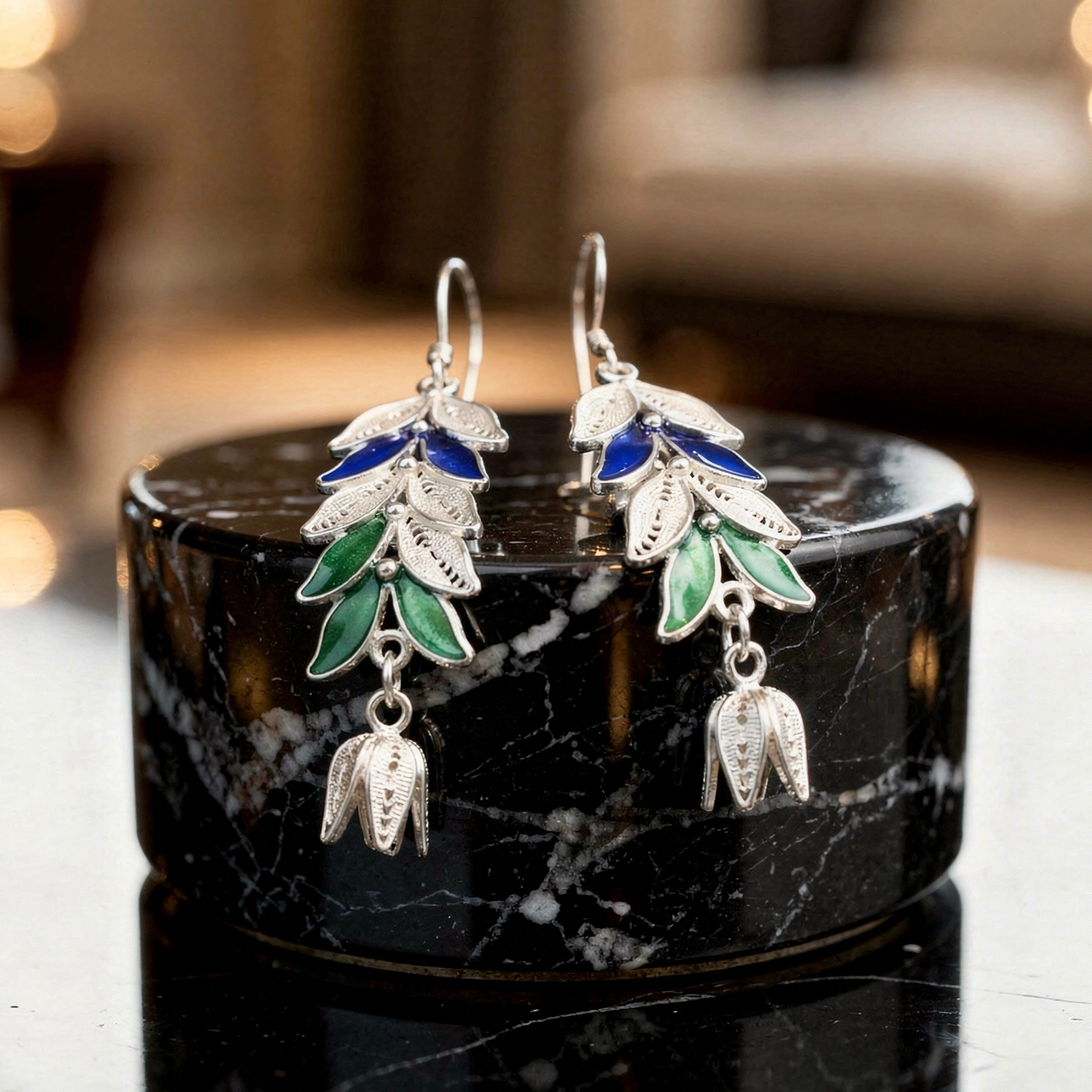 Silver tribal earrings S999