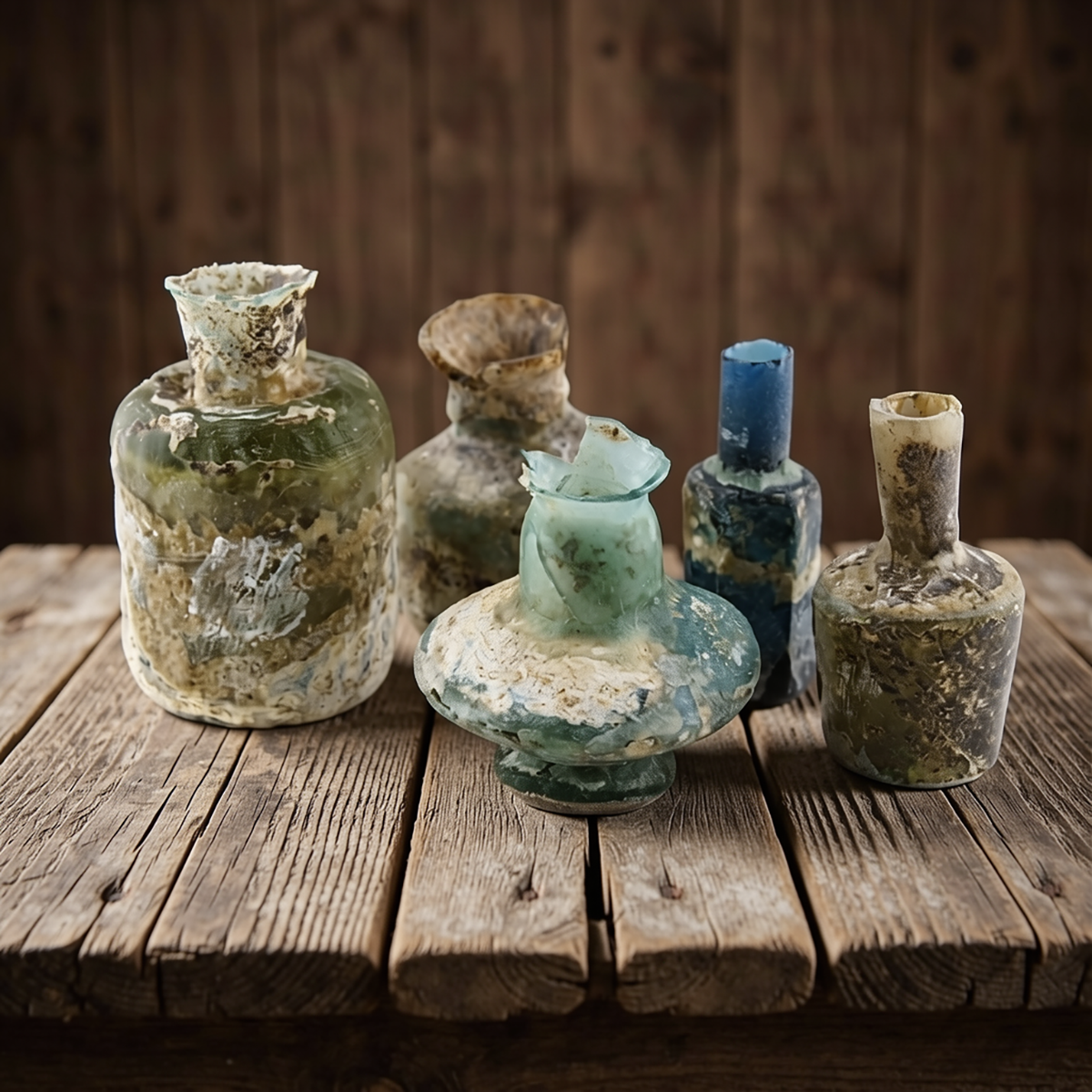 Ancient Roman Glass Perfume Bottles
