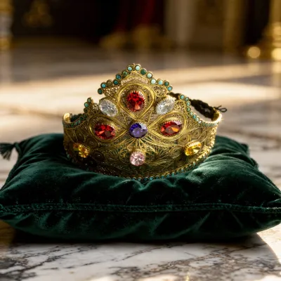 <span class="jp_product_title">Zabytkowa Uzbecka Tiara Ceremonialna - srebro złocone</span>