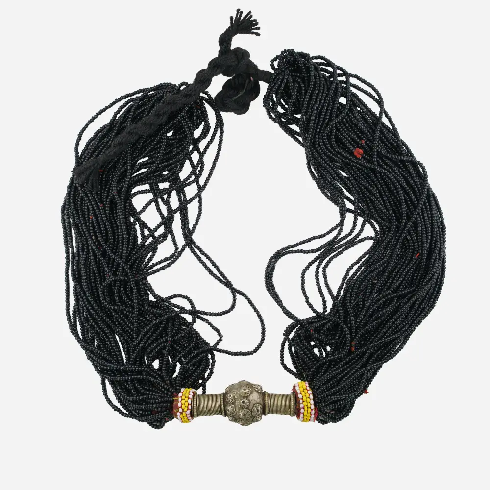 Antique Black Kalash Necklace – Silver Sphere