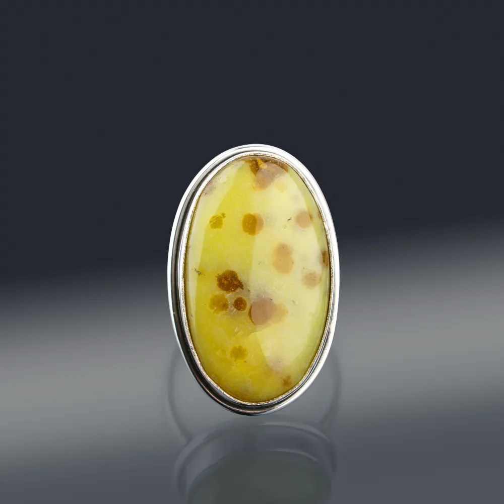 Pierścień Opal Cytrynowy Srebrny