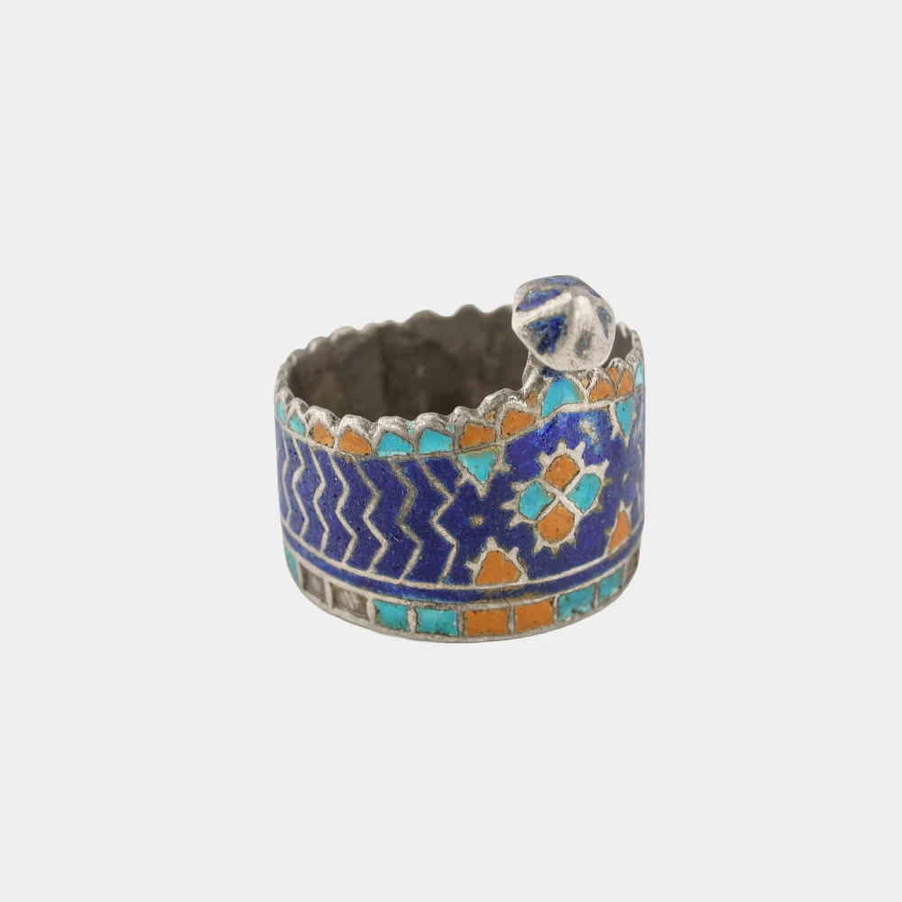 Silver Ring from Multan with Zigzag Ornament, Pakistan