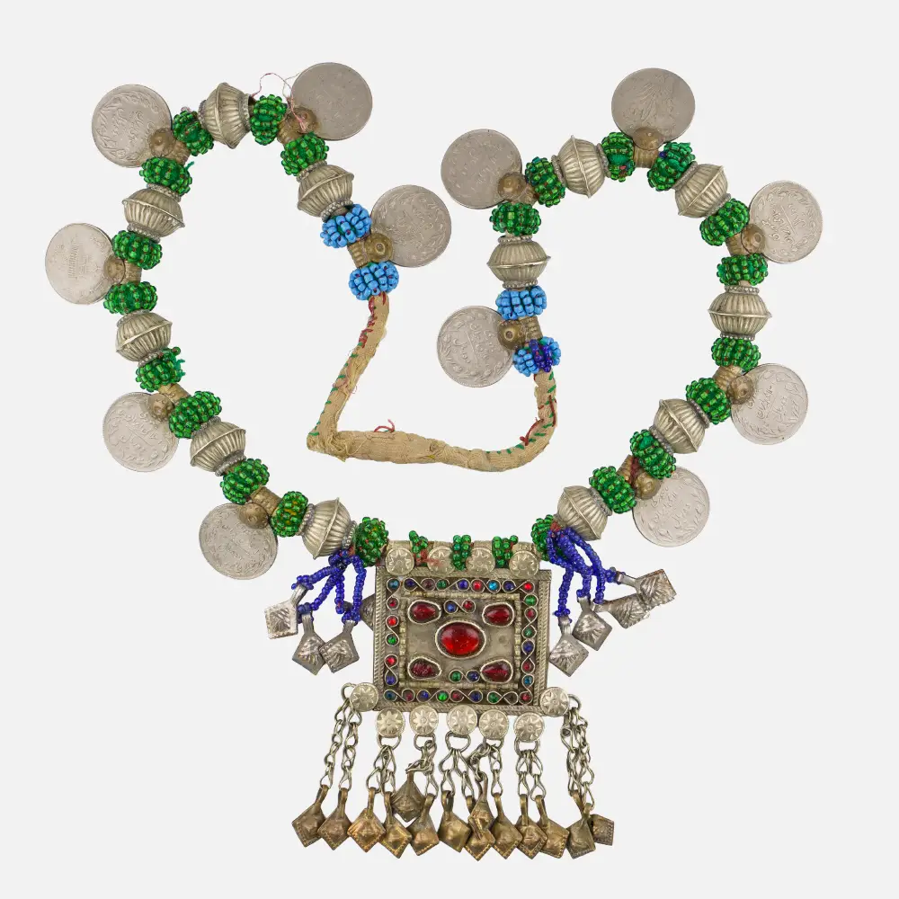 Large Kuchi Necklace with Panel and Coins