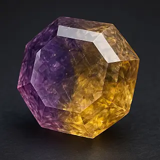 Ametrine - a natural combination of amethyst and citrine from Bolivia