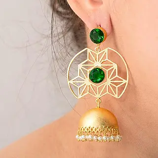 Kolczyki Jhumka z diopsydem