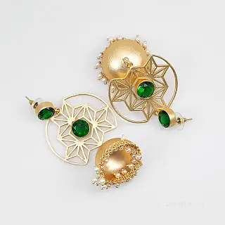 Kolczyki Jhumka z diopsydem