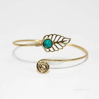 Brass leaf bracelet