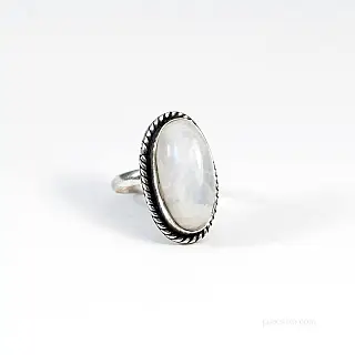 Regulowany pierścionek z kamieniem księżycowym