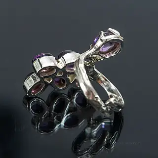 Silver power ring with amethyst