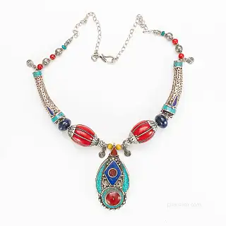 Old Nepalese necklace with stones