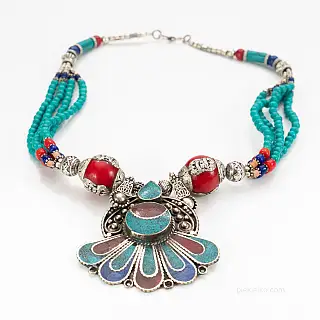 Colorful Nepalese beaded necklace