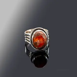 Rustic ring with fire opal