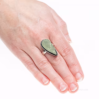 Prehnite rough rare ring