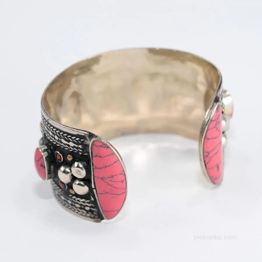 Różowy kamień - bransoleta Kuchi