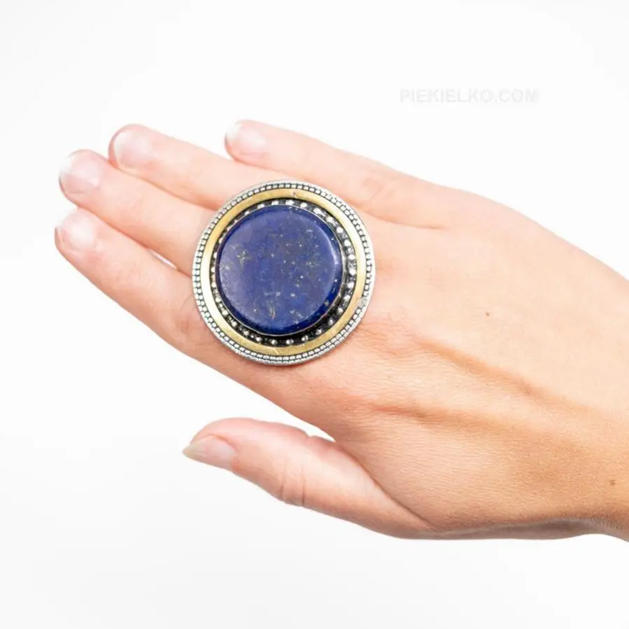 Afgański pierścień lapis lazuli