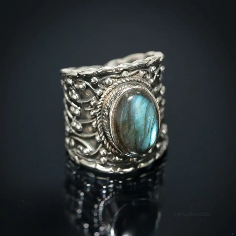 Black Night Emerald - Heavy Labradorite Ring