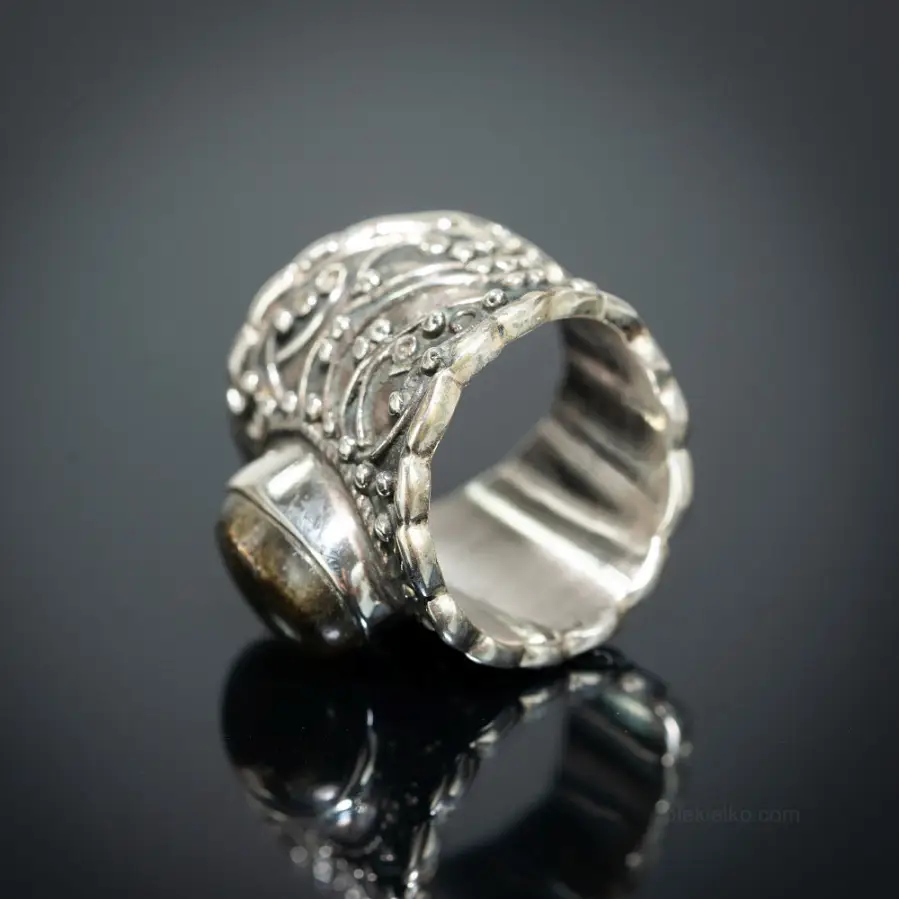 Black Night Emerald - Heavy Labradorite Ring