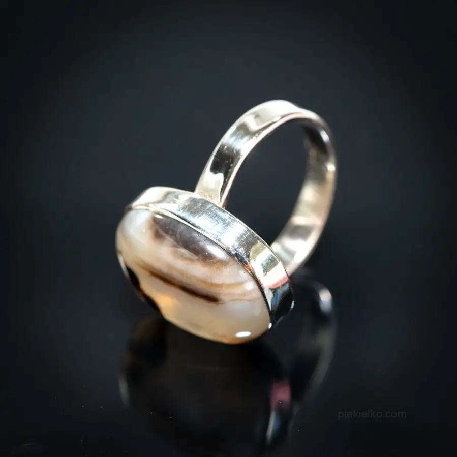 Silver ring with brown agate