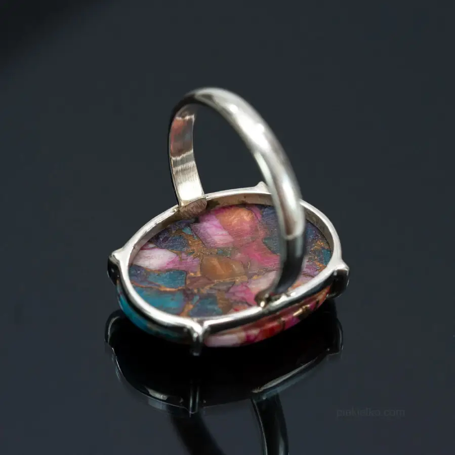 Silver ring with purple turquoise