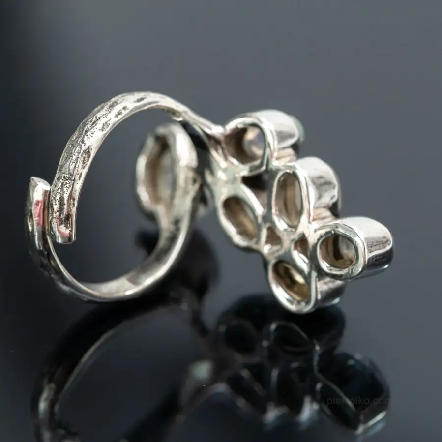 Elvish adjustable ring with moonstone