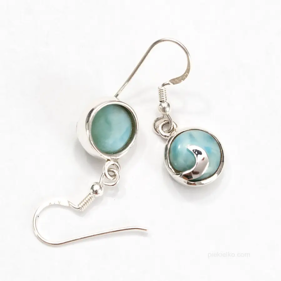 Silver earrings with larimar – blue freshness