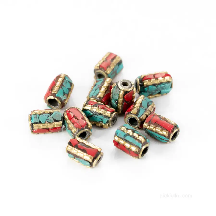 Nepalese brass and stone beads