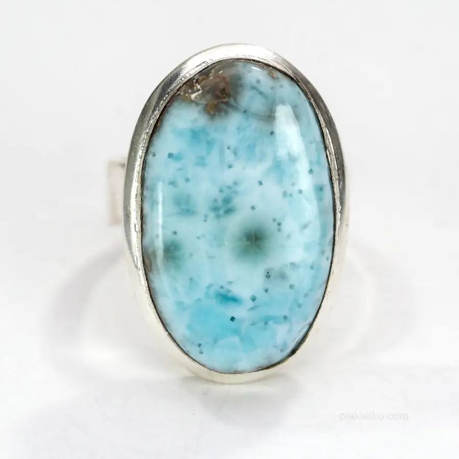 Silver-plated larimar ring – elegance by nature