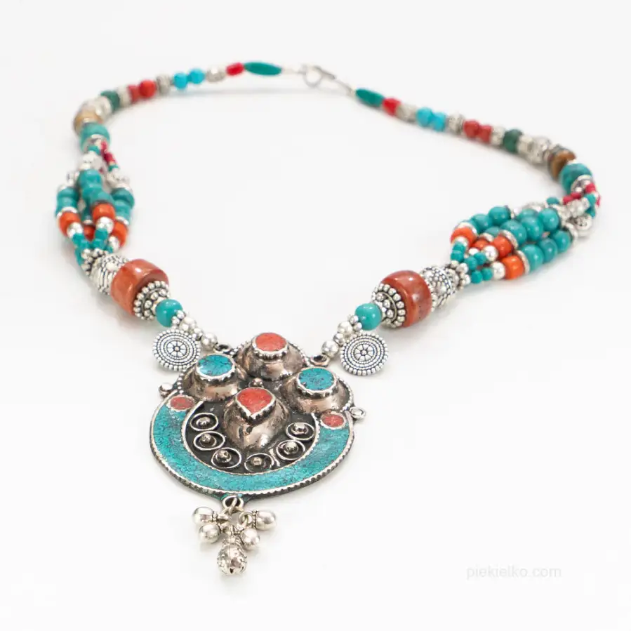 Colorful Nepalese necklace with stones