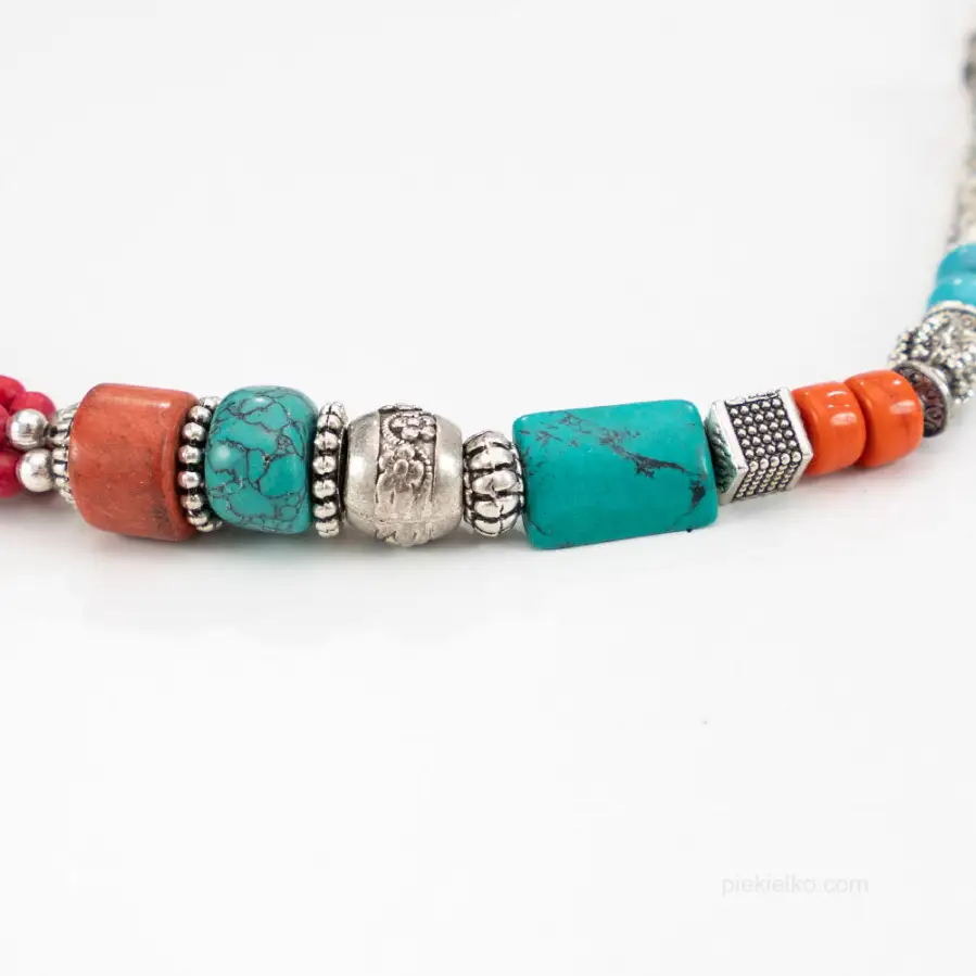 Turquoise Nepalese necklace with stones