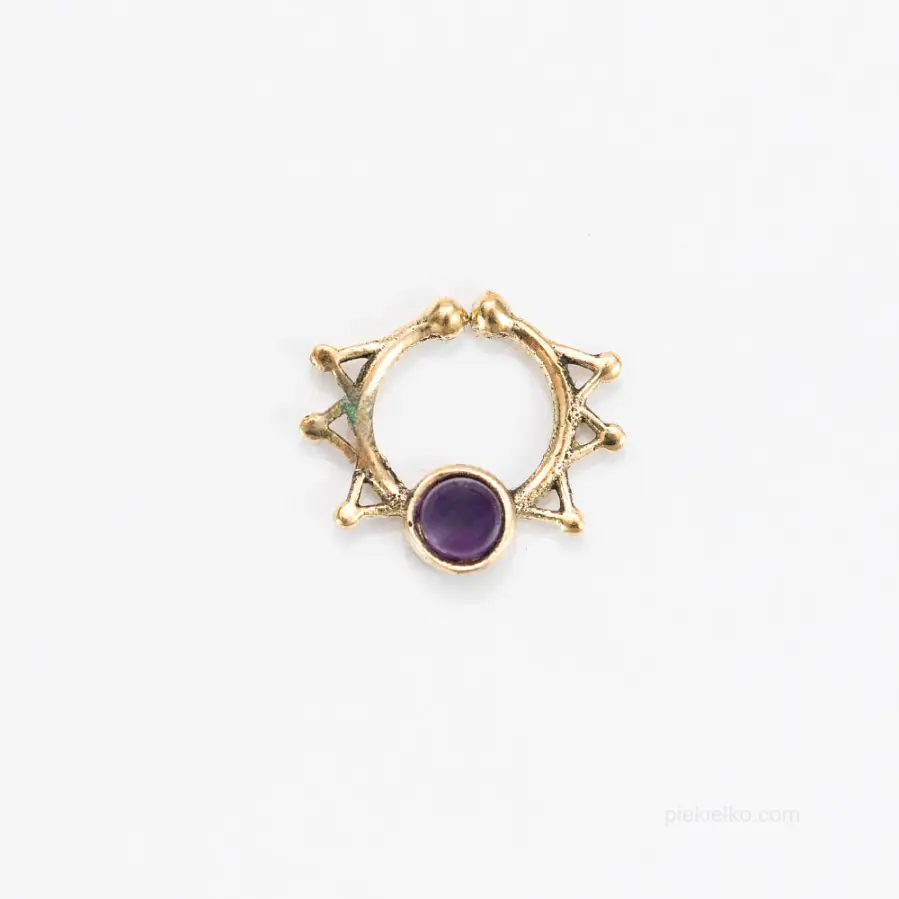 Septum with amethyst and mandala