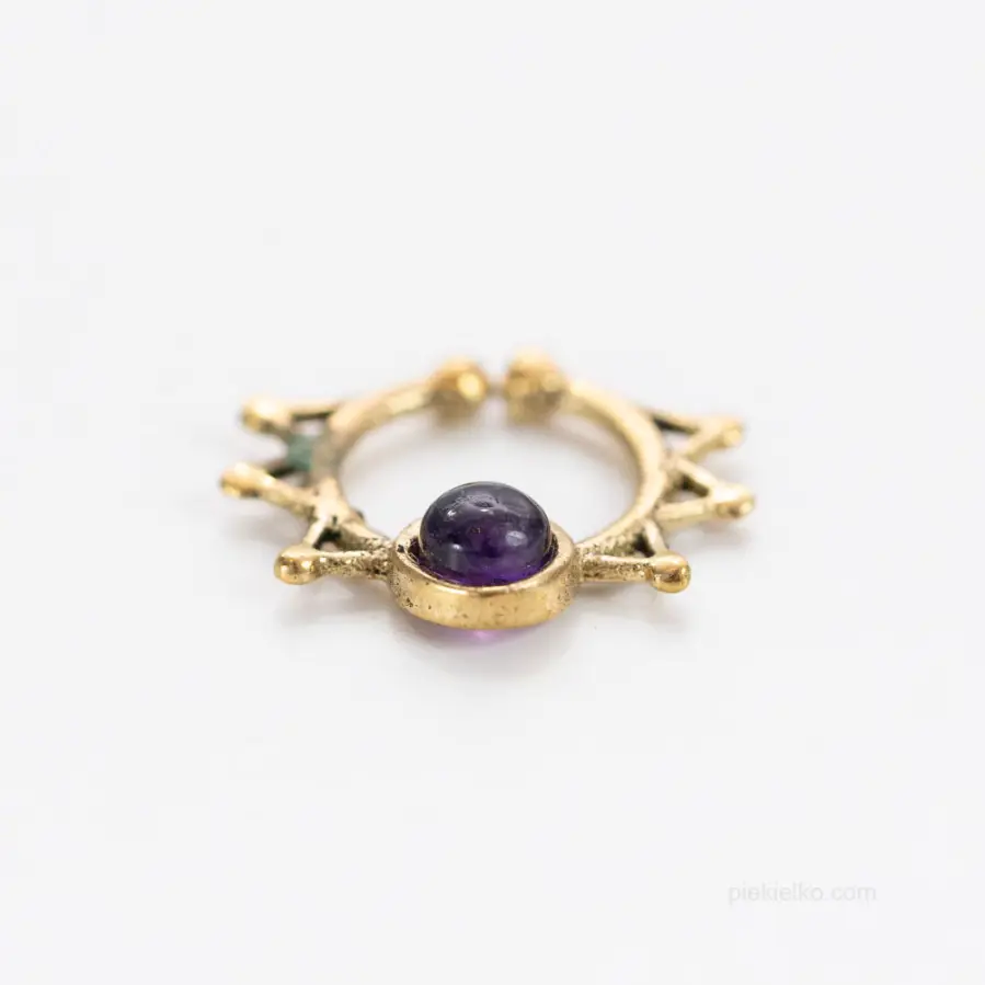 Septum with amethyst and mandala
