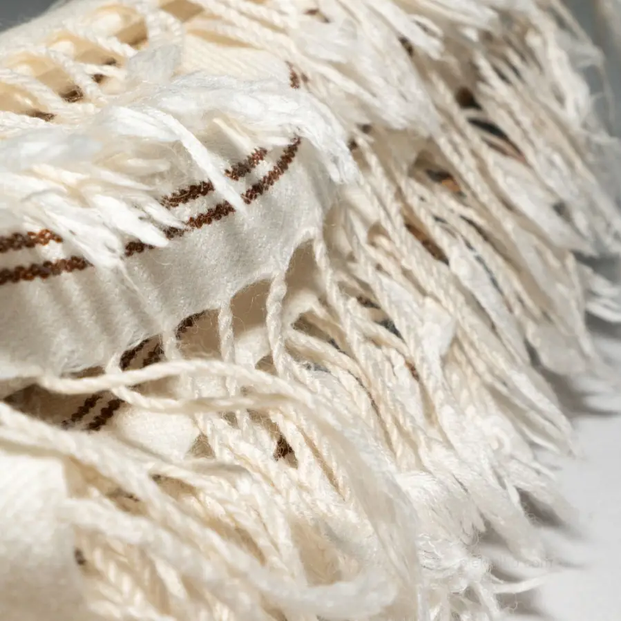 White handcrafted cashmere shawl