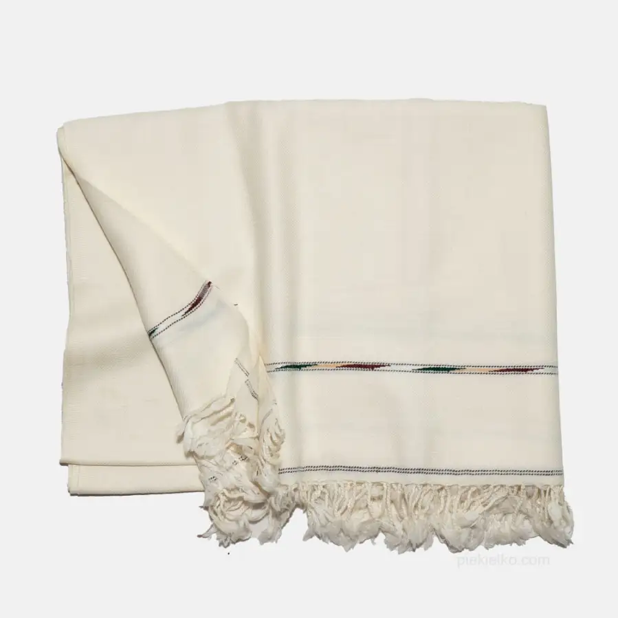 Snow-white cashmere scarf 0.5 mm