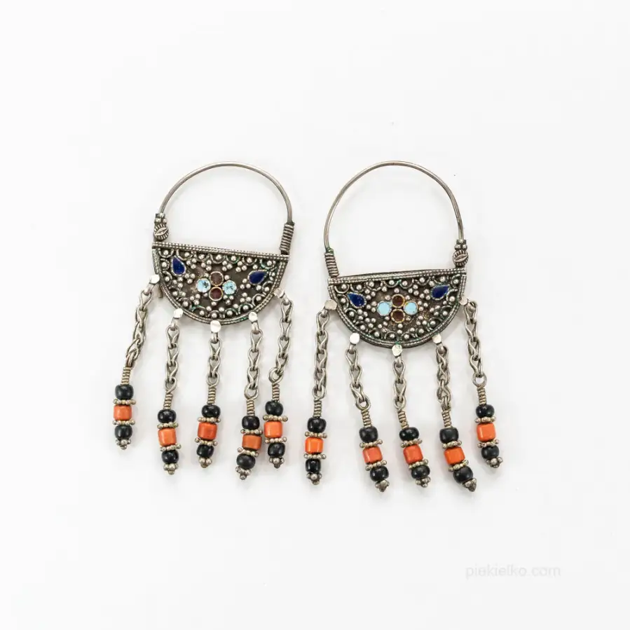 Pakistani silver tribal earrings