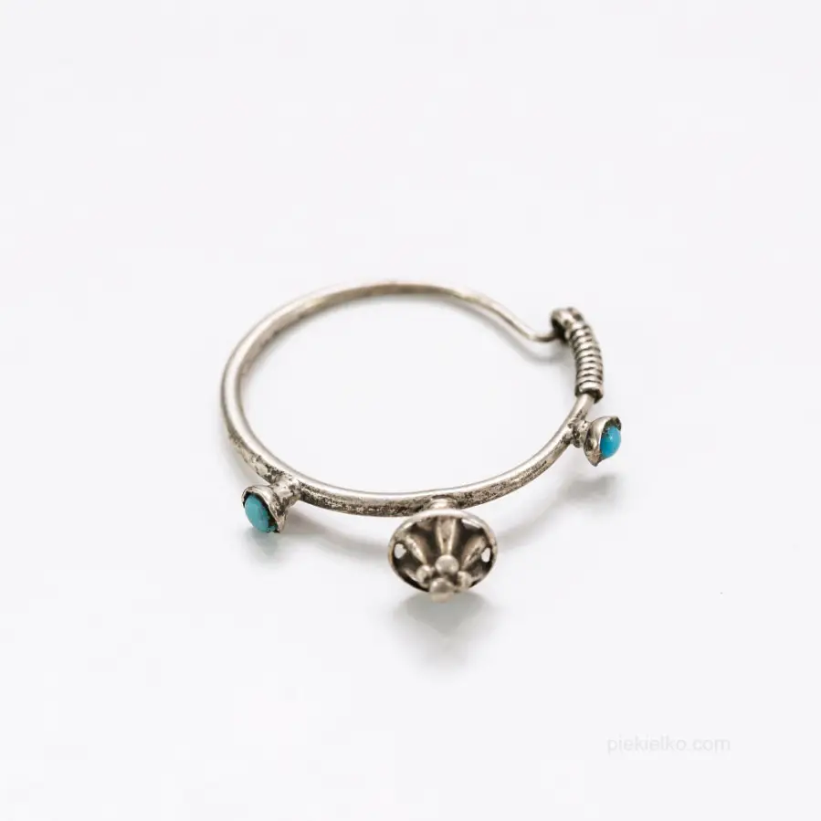 Silver antique hoop earrings