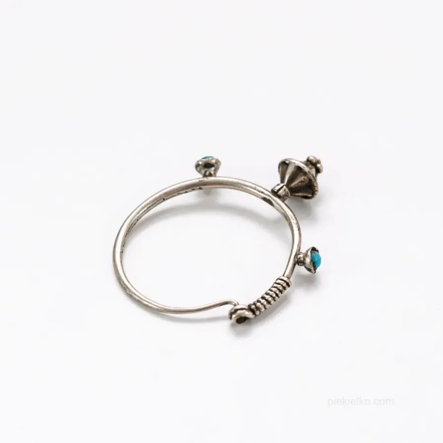 Silver antique hoop earrings