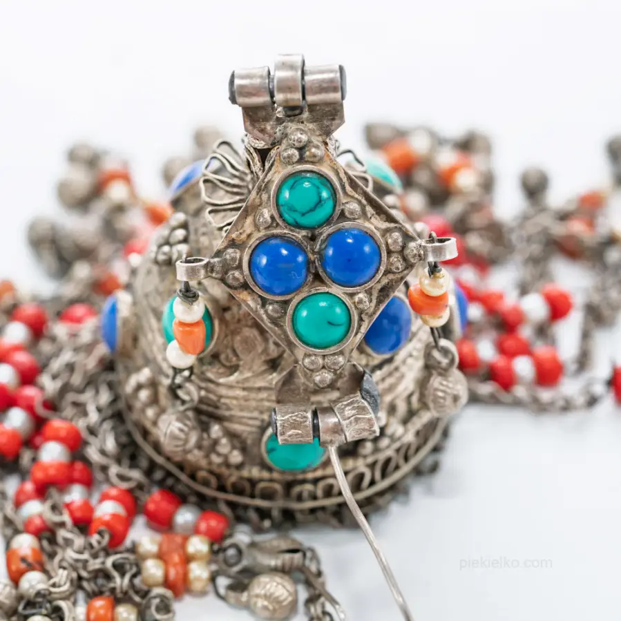Zabytkowe beludżańskie srebrne kolczyki jhumka