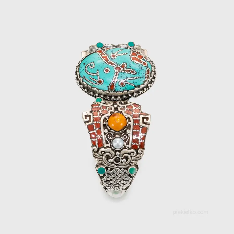 Nepalese Bracelet with Turquoise S925