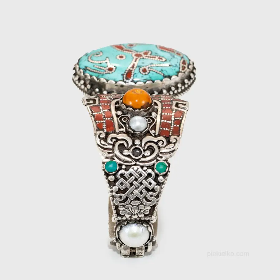 Nepalese Bracelet with Turquoise S925