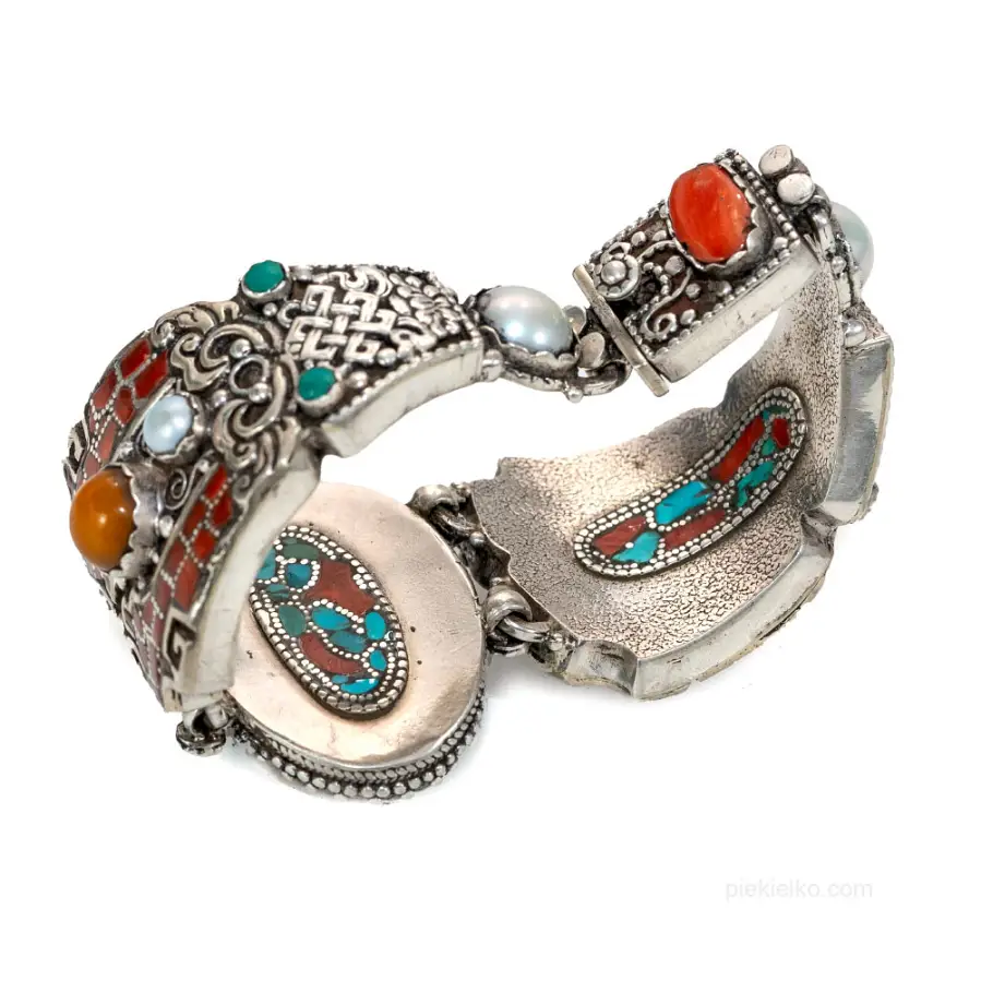 Nepalese Bracelet with Turquoise S925