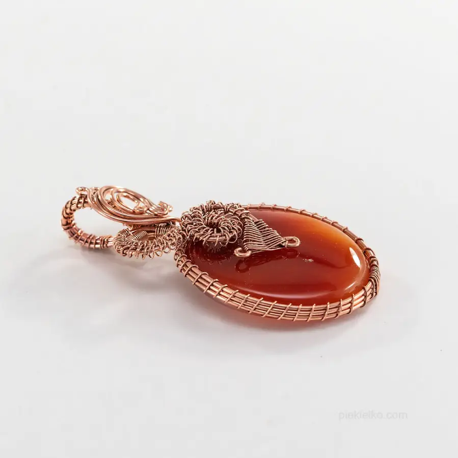 Karneol - zawieszka wire wrapping