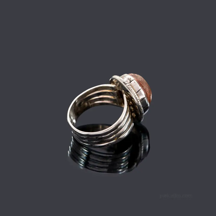 Rustic ring with fire opal
