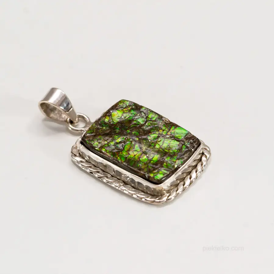 Silver Pendant with Ammolite