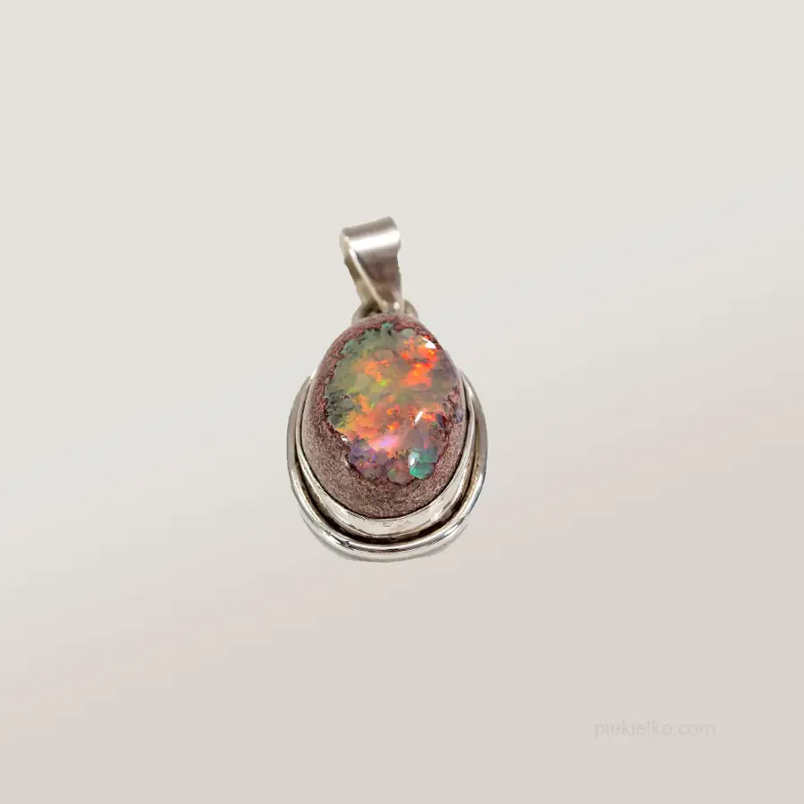 Firelight Pendant with Mexican Opal